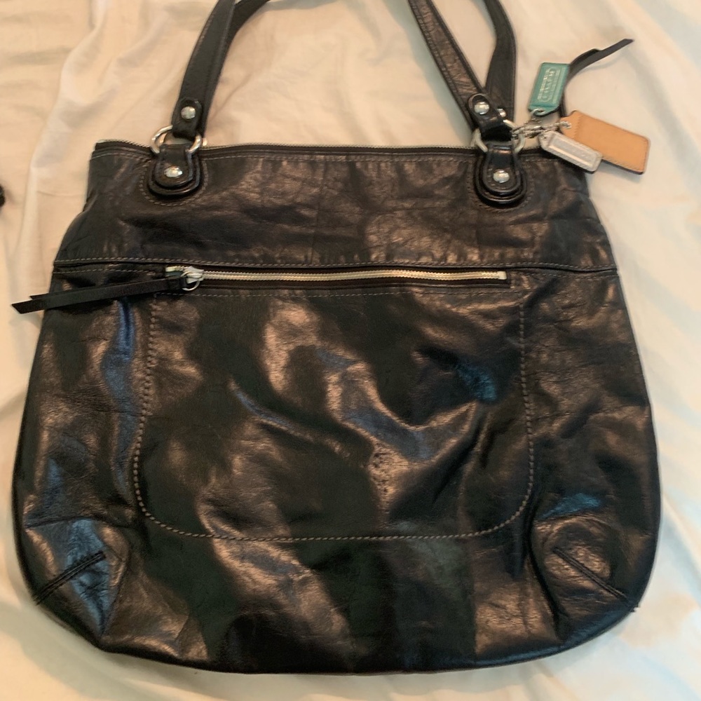 Basic black Coach purse - large!